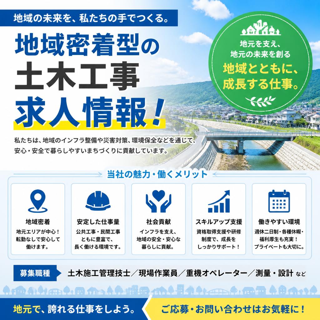 地域密着型の土木工事求人情報！