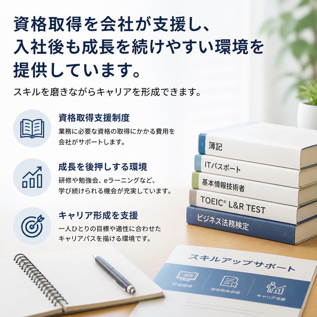 資格取得支援制度でスキルアップ！