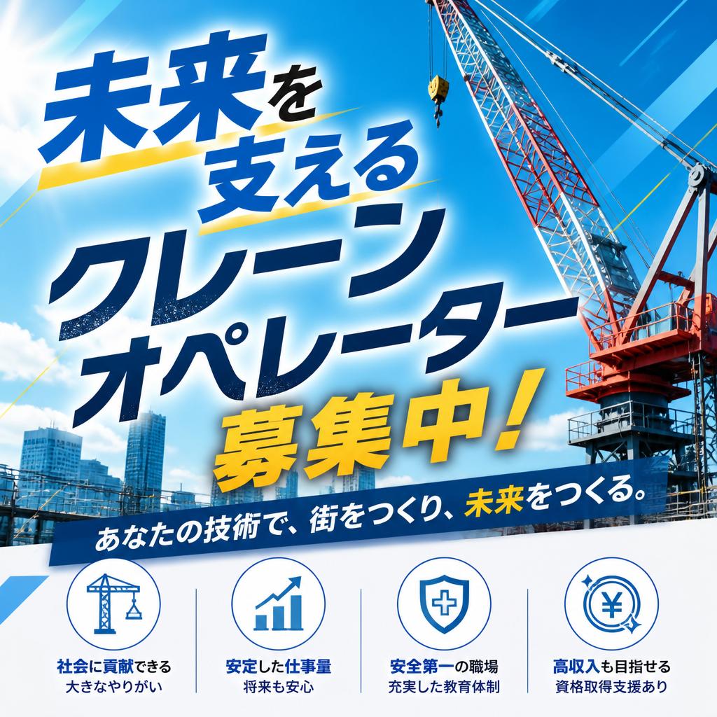 未来を支えるクレーンオペレーター募集中！