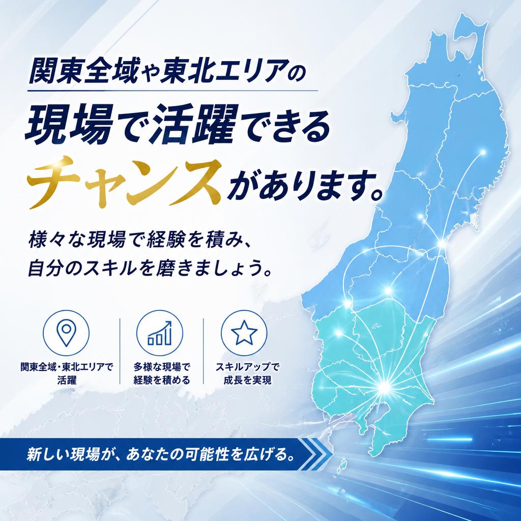 多様な勤務地と現場に対応